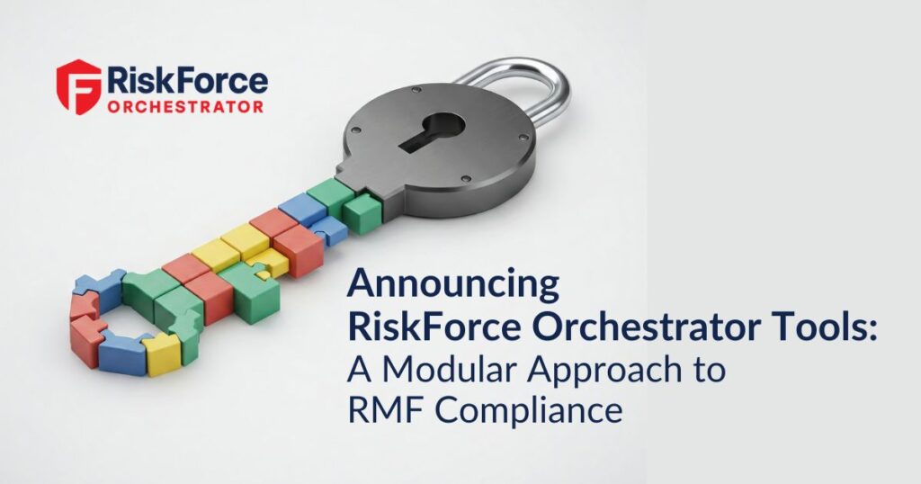 A stylized lock and key (representing security) with building blocks or modular pieces forming the key.